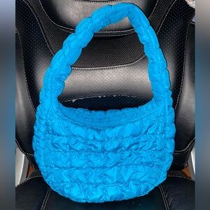 COS Mini Turquoise Quilted Bag